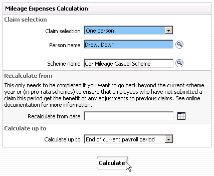 mileage expenses calculation